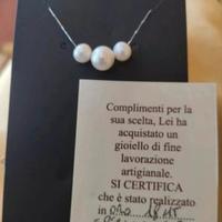 collier in oro bianco 18 kt e perle 