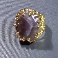 anello ottone con pietre naturali e zirconi