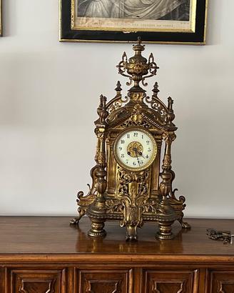 Orologio antico trittico candelabri
