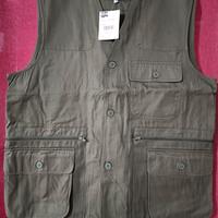 GILET CACCIA VERDE OLIVA T.G. 58 CON CACCIATORA 