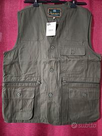 GILET CACCIA VERDE OLIVA T.G. 58 CON CACCIATORA 