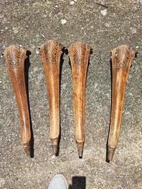 4 piedi di tavolo vintage modernariato legno