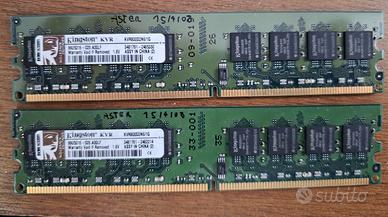 2 moduli di RAM Kingston modello KVR800D2N6/1G