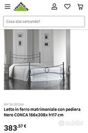 Letto matrimoniale in ferro 