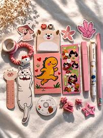 Kit Kawaii Rosa Hello Kitty cartoleria + accessori