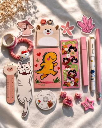 Kit Kawaii Rosa Hello Kitty cartoleria + accessori