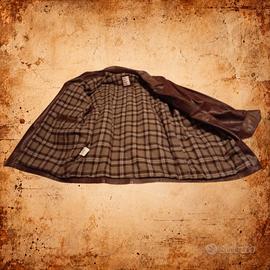 Giacca Uomo Stefanel Vintage Vera Pelle Marrone XL