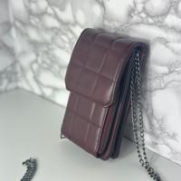 Borsa a tracolla trapuntata vintage bordeaux