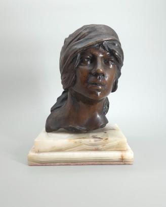 Scultura Busto Donna in Bronzo Gesualdo Gatti XIX