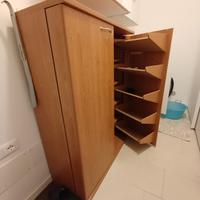 scarpiera in legno noce cm 133x100x50