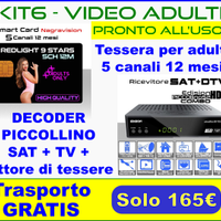 KIT decoder combinato + tessera5 canali 12 mesi