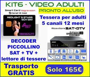 KIT decoder combinato + tessera5 canali 12 mesi