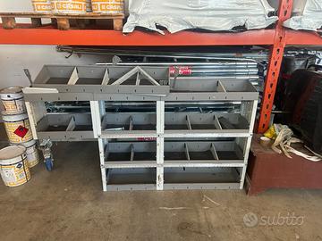 Scaffale metallico officina/furgone con divisori