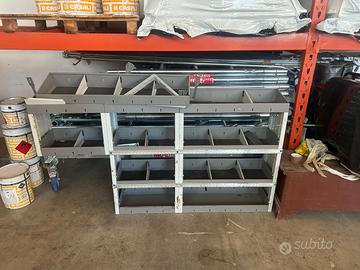 Scaffale metallico officina/furgone con divisori