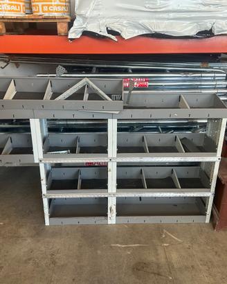 Scaffale metallico officina/furgone con divisori