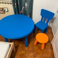 Tavolo + sedia + sgabello