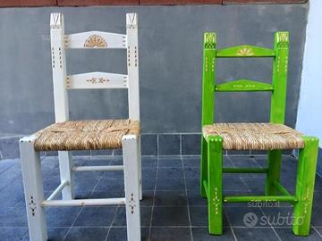 Sedie Sarde artigianali impagliate fibra naturale