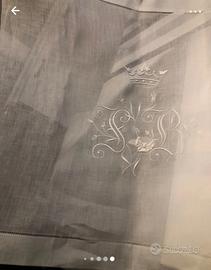 Lenzuolo in lino finissimo epoca 1850/1860 Contess