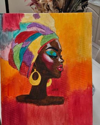 Dipinto ritratto donna africana