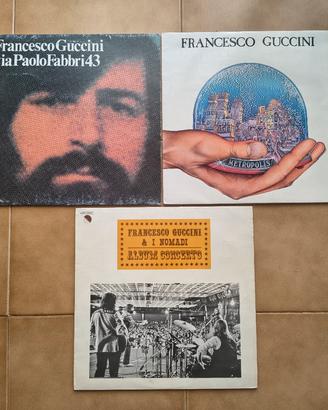 3 Lp FRANCESCO GUCCINI cantautorato italiano