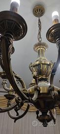 Lampadario in bronzo vintage