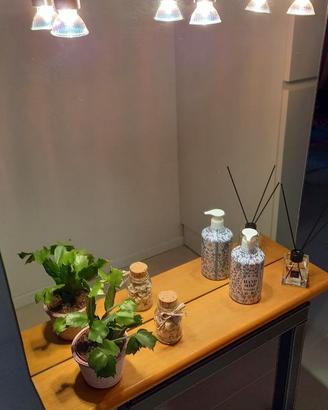 Specchio bagno con faretti e presa