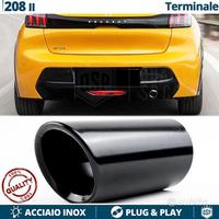 TERMINALE Scarico per PEUGEOT 208 2 Finalino Nero