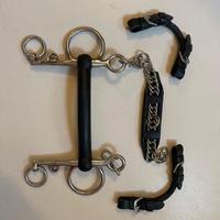 Morso Pelham Leve lunghe + ciappe in cuoio