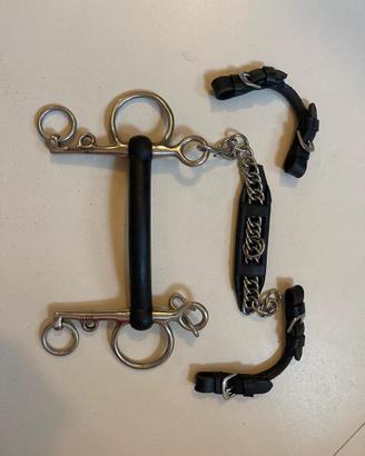 Morso Pelham Leve lunghe + ciappe in cuoio