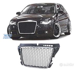 GRIGLIA AUDI A3 8P 08-12 LOOK RS3 NERO CROMATO