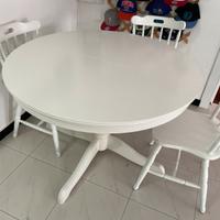 Tavolo tondo allungabile con 6 sedie