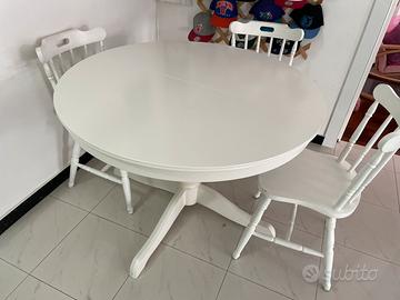 Tavolo tondo allungabile con 6 sedie
