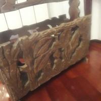 portariviste giapponese legno intagliato 