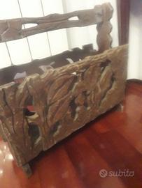 portariviste giapponese legno intagliato 