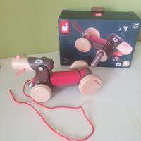 gioco legno Janod cane snodato trascinabile