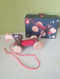 gioco legno Janod cane snodato trascinabile