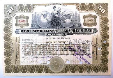 Certificato MARCONI WIRELESS TELEGRAPH COMPANY