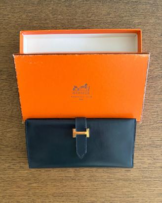 Portafoglio Hermès Béarn Vintage in Pelle Nera