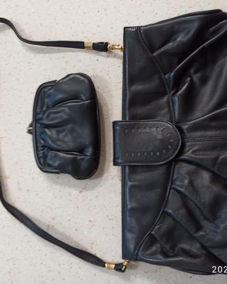 BORSA VINTAGE COLORE NERO CON PORTAMONETE