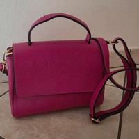 Borsa Pelle Mano Tracolla Fucsia
