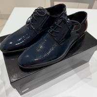 Scarpe da cerimonia blu petrolio con cartellino