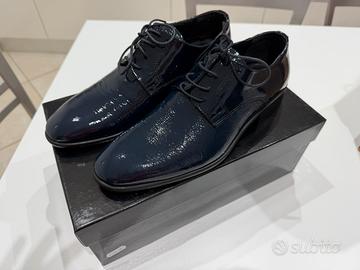 Scarpe da cerimonia blu petrolio con cartellino