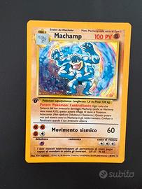 Carta Pokemon prima edizione Machamp, 8/102. Mint