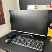 NiPoGi mini PC + monitor HP + tastiera e mouse