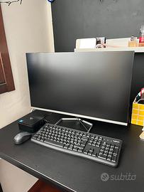 NiPoGi mini PC + monitor HP + tastiera e mouse