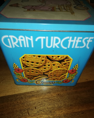 Scatola in latta gran turchese
