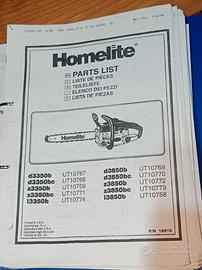 Esploso catalogo parti ricambio Homelite motoseghe