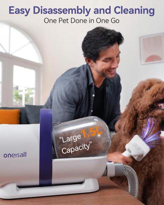 oneisall Aspirapeli Cane 12000Pa 1.5L 4 Accessori
