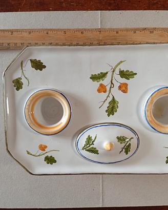 antico calamaio in ceramica di Faenza