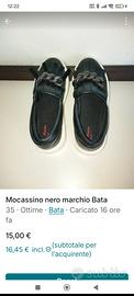 mocassino nero marchio Bata 